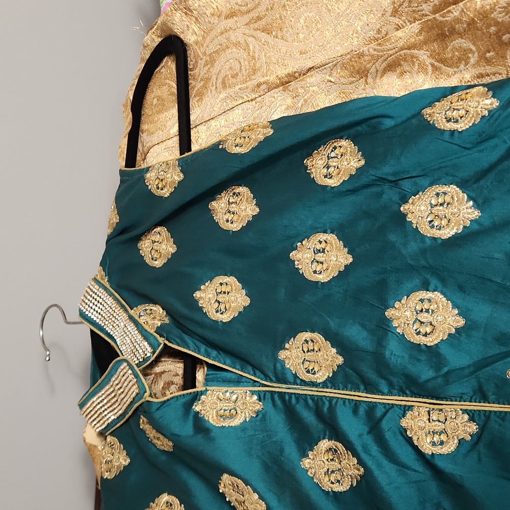 Lengha with long shirt teal/green